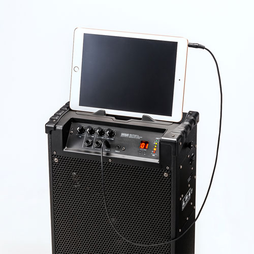 MM-SPAMP10 / ワイヤレスマイク スピーカー 拡声器(最大出力60W・AC電源/充電式、音楽再生)