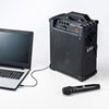 MM-SPAMP10 ワイヤレスマイク スピーカー 拡声器(最大出力60W・AC電源/充電式、音楽再生) MM-SPAMP10 / ワイヤレスマイク スピーカー 拡声器(最大出力60W・AC電源/充電式、音楽再生)