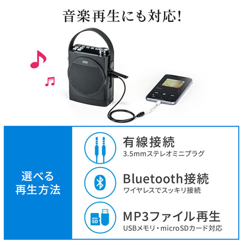 MM-SPAMP12 / ワイヤレスポータブル拡声器スピーカー