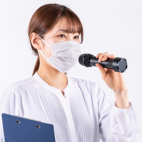 MM-SPAMP20 / ハンドマイク型ポータブル拡声器スピーカー(Bluetooth対応・出力15W)