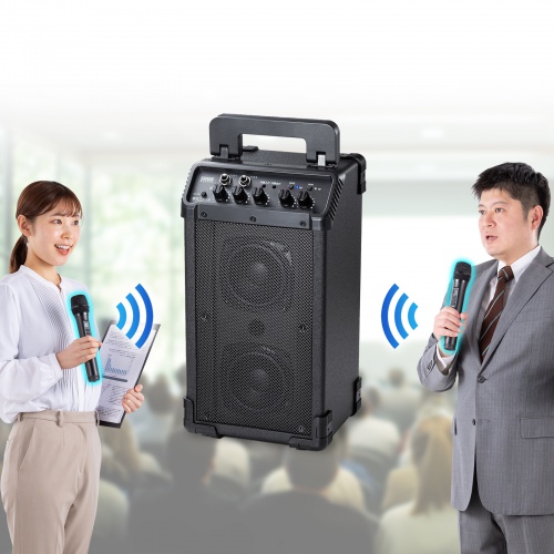 MM-SPAMP21 / ワイヤレスマイク付き拡声器スピーカー（最大40W）