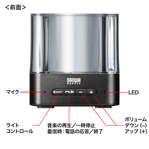 MM-SPBT2BK / Bluetoothワイヤレススピーカー（ブラック）