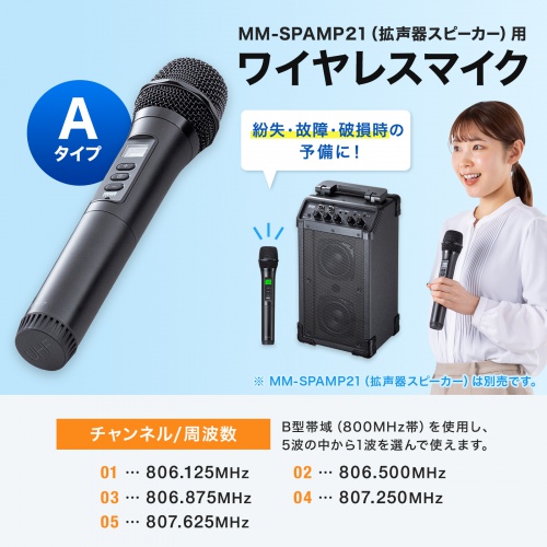MM-SPHMW7A / ワイヤレスマイク（MM-SPAMP21用・Aタイプ）