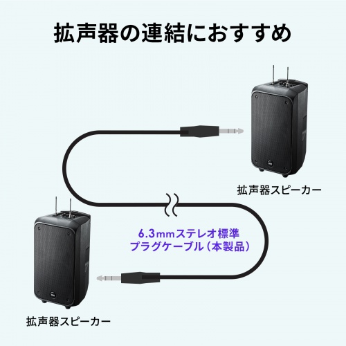 MM-SPKB1-10N / 6.3mmステレオ標準プラグ（オスーオス）ケーブル（10m）