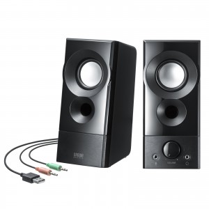 MM-SPL20UBK / USB電源スピーカー(実用最大出力6W)