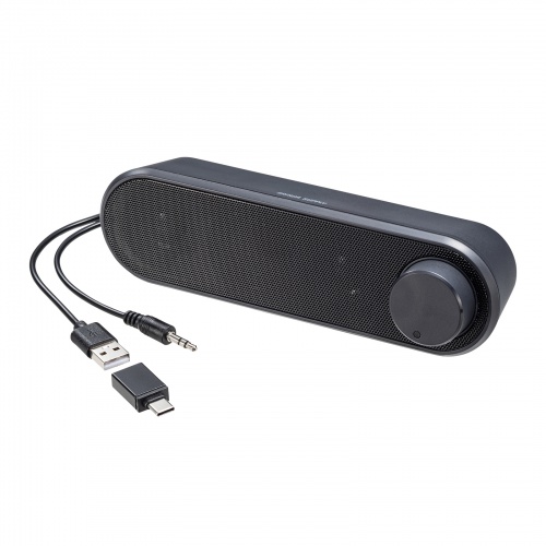 MM-SPL24UBK / スリムUSB電源スピーカー(横置きタイプ)