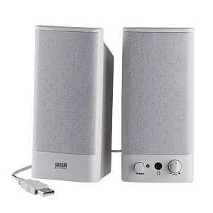 MM-SPL2UWH / USB電源マルチメディアスピーカー(ホワイト)