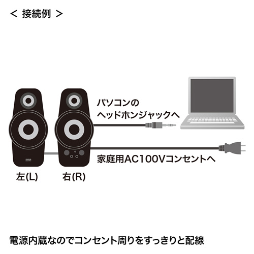 MM-SPL9BK / ツィーター搭載2chマルチメディアスピーカー（ブラック）