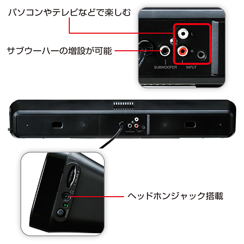 MM-SPSBA2 / 液晶テレビ・パソコン用サウンドバースピーカー