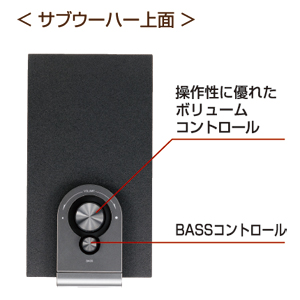 MM-SPSW7BK / 2.1chマルチメディアスピーカー(ブラック)