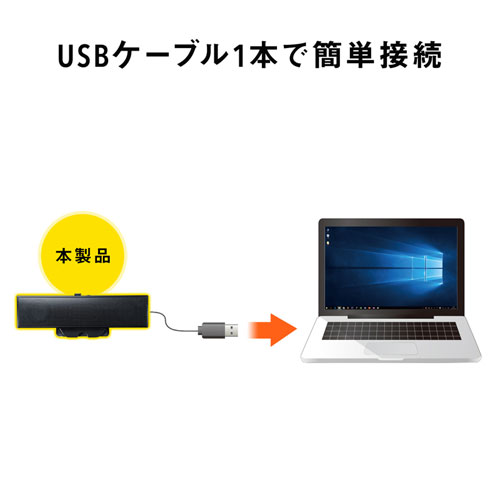MM-SPU17BK / USBサウンドバースピーカー