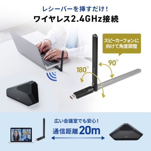 MM-WLMSP2 / WEB会議スピーカーフォン（大人数向け・高性能MEMSマイク搭載）