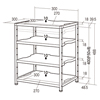 MR-65GY / 小型機器収納マルチ机上ラック