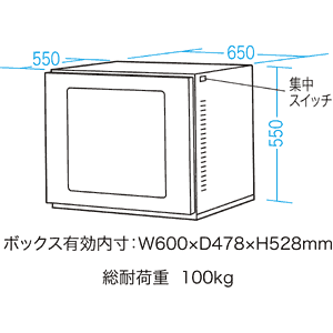 MR-FA17LS / 防塵ラック（W650×D550mm）