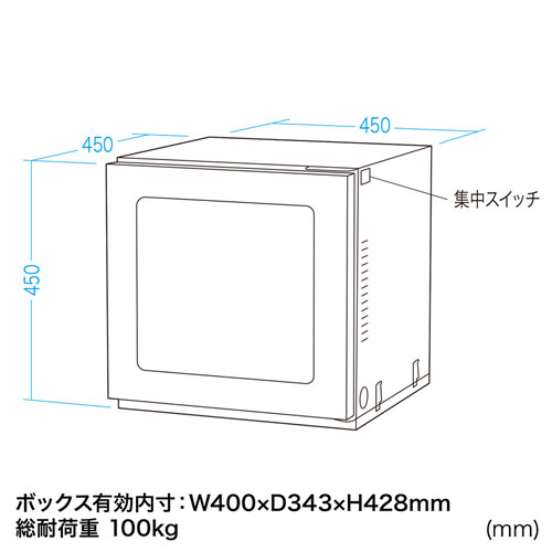 MR-FA4545 / 防塵ラック（W450×D450）