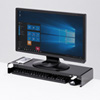 MR-LC202BK 電源タップ+USBポート付き机上ラック(W600×D200mm・ブラック) MR-LC202BK / 電源タップ+USBポート付き机上ラック(W600×D200mm・ブラック)