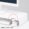 MR-LC202W / 電源タップ+USBポート付き机上ラック（W600×D200mm・ホワイト）