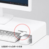 MR-LC202W 電源タップ+USBポート付き机上ラック(W600×D200mm・ホワイト) MR-LC202W / 電源タップ+USBポート付き机上ラック(W600×D200mm・ホワイト)