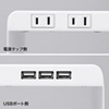 MR-LC202W 電源タップ+USBポート付き机上ラック(W600×D200mm・ホワイト) MR-LC202W / 電源タップ+USBポート付き机上ラック(W600×D200mm・ホワイト)