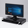 MR-LC203BK 電源タップ+USBポート付き机上ラック(W600×D300mm・ブラック) MR-LC203BK / 電源タップ+USBポート付き机上ラック(W600×D300mm・ブラック)