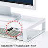 MR-LC204W 電源タップ+USBハブ付き机上ラック(W500mm・ホワイト) MR-LC204W / 電源タップ+USBハブ付き机上ラック(W500mm・ホワイト)