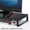 MR-LC205BK 電源タップ+USBハブ付き机上ラック(W600mm・ブラック) MR-LC205BK / 電源タップ+USBハブ付き机上ラック(W600mm・ブラック)