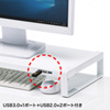 MR-LC205W 電源タップ+USBハブ付き机上ラック(W600mm・ホワイト) MR-LC205W / 電源タップ+USBハブ付き机上ラック(W600mm・ホワイト)