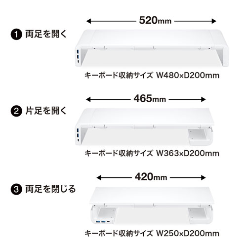 MR-LC211HW / USBハブ付き机上ラック（ホワイト）