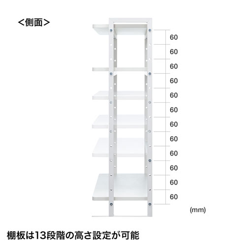 MR-LC308W / クランプ式机上ラック3段タイプ