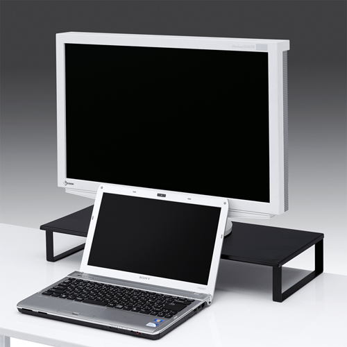MR-LC701BK / スチール製机上液晶モニタスタンド（幅600mm・ブラック）