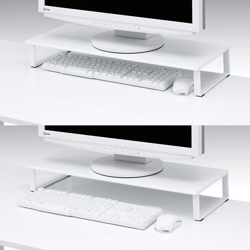 MR-LC701W / スチール製机上液晶モニタスタンド（幅600mm・ホワイト）