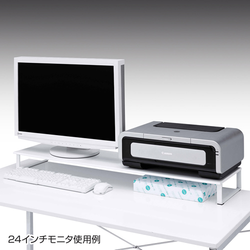 MR-LC702W / スチール製机上液晶モニタスタンド（幅1000mm・ホワイト）