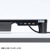 MR-LC805BK / USBハブ・引出し付机上ラック（W590×D240mm・ブラック）