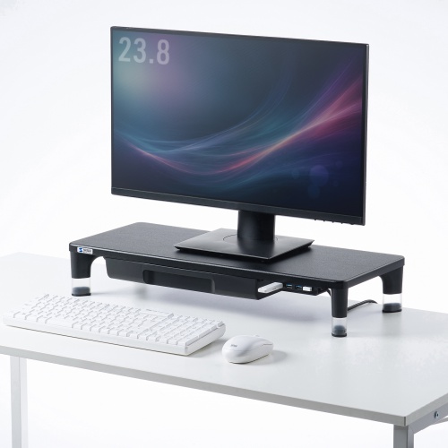 MR-LC806BK / USBハブ・引出し付モニター台