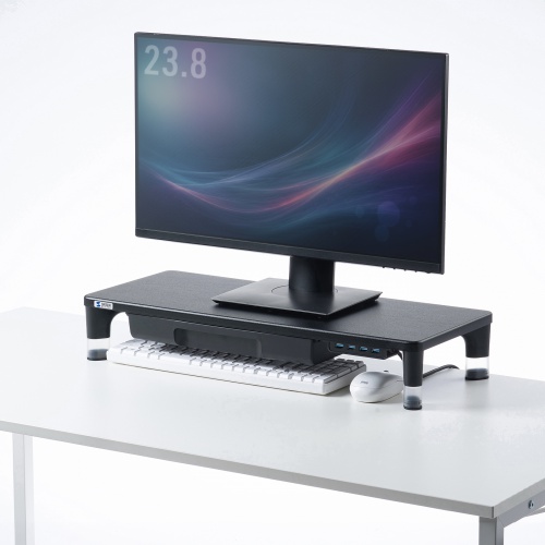 MR-LC806BK / USBハブ・引出し付モニター台