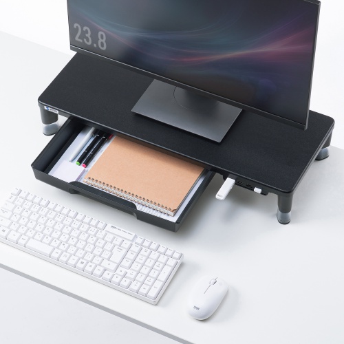 MR-LC806BK / USBハブ・引出し付モニター台