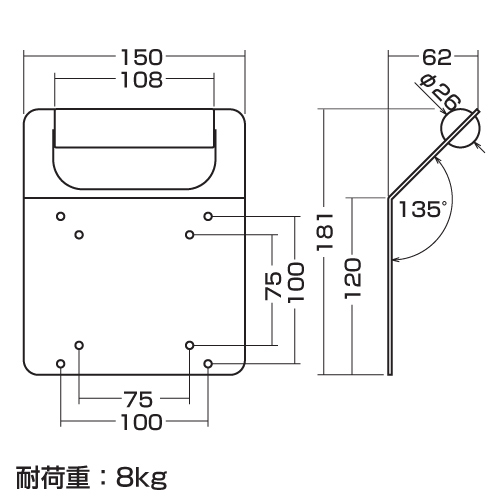 MR-VESA5 / VESAマウント取り付けテレビハンドル