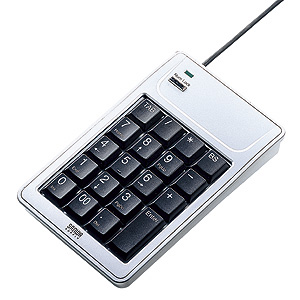 NT-11UH2SV / USB2.0ハブ付テンキー(シルバー)
