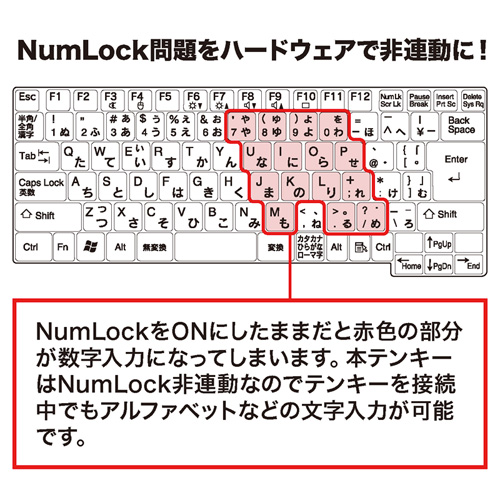 NT-16UH2SVN / USB2.0ハブ付テンキー（シルバー）