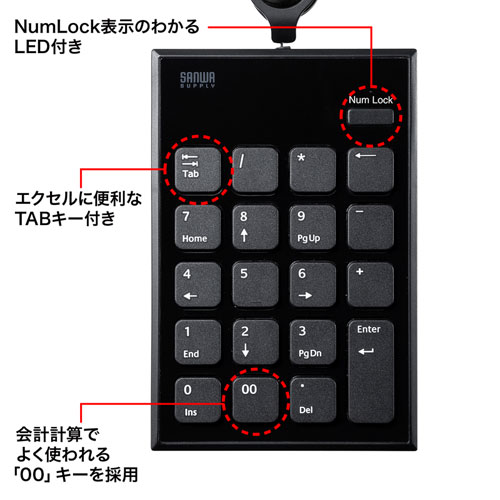 NT-21UBK / 巻取りUSBテンキー