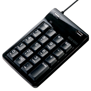 NT-9UH2BK / USB2.0ハブ付テンキー(ブラック)