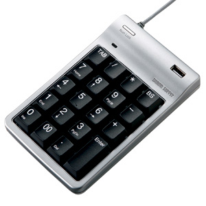 NT-9UHSV / USBハブ付テンキー(シルバー)