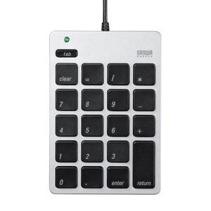 NT-M18UHSV / USB2.0ハブ付テンキー(シルバー)