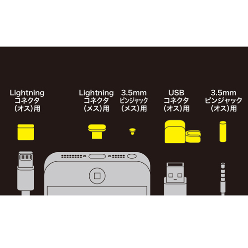 PDA-CAP4SETBK / Lightningコネクタ用カバーセット