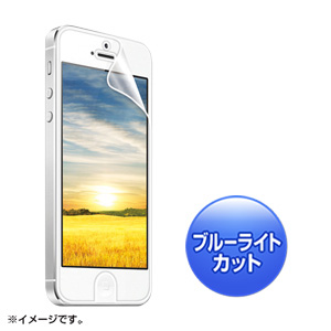 PDA-FIP45BC / iPhone 5s/5c/5用ブルーライトカット液晶保護指紋防止光沢フィルム