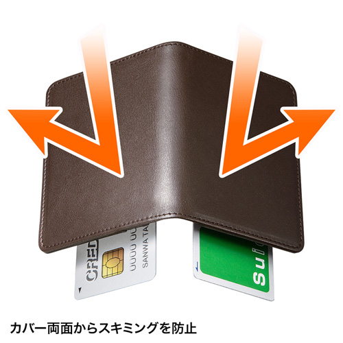 PDA-IDSG1BR / スキミング防止カードケース（ブラウン）