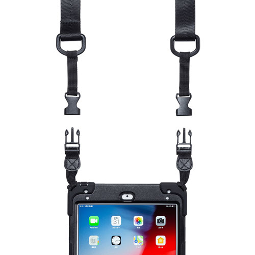 PDA-IPAD1417BK / iPad mini2019　耐衝撃ケース（ハンドル、スタンド、ショルダーベルト付き）
