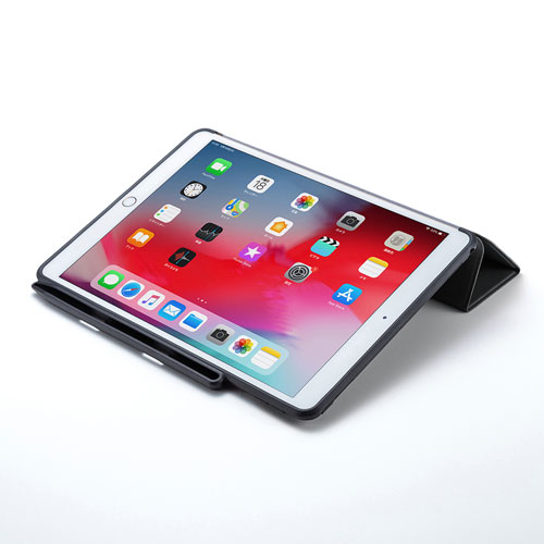 PDA-IPAD1514BK / iPad Air 2019ケース　Apple Pencil収納ポケット付き ブラック