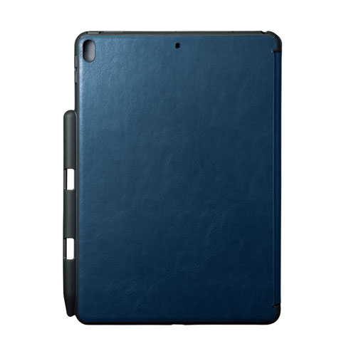 PDA-IPAD1514BL / iPad Air 2019ケース　Apple Pencil収納ポケット付き ブルー