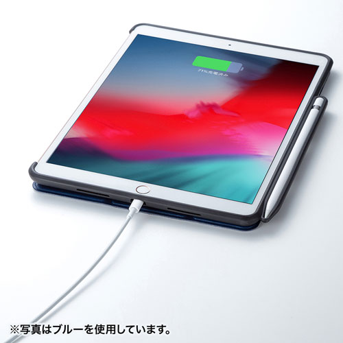 PDA-IPAD1514R / iPad Air 2019ケース　Apple Pencil収納ポケット付き レッド